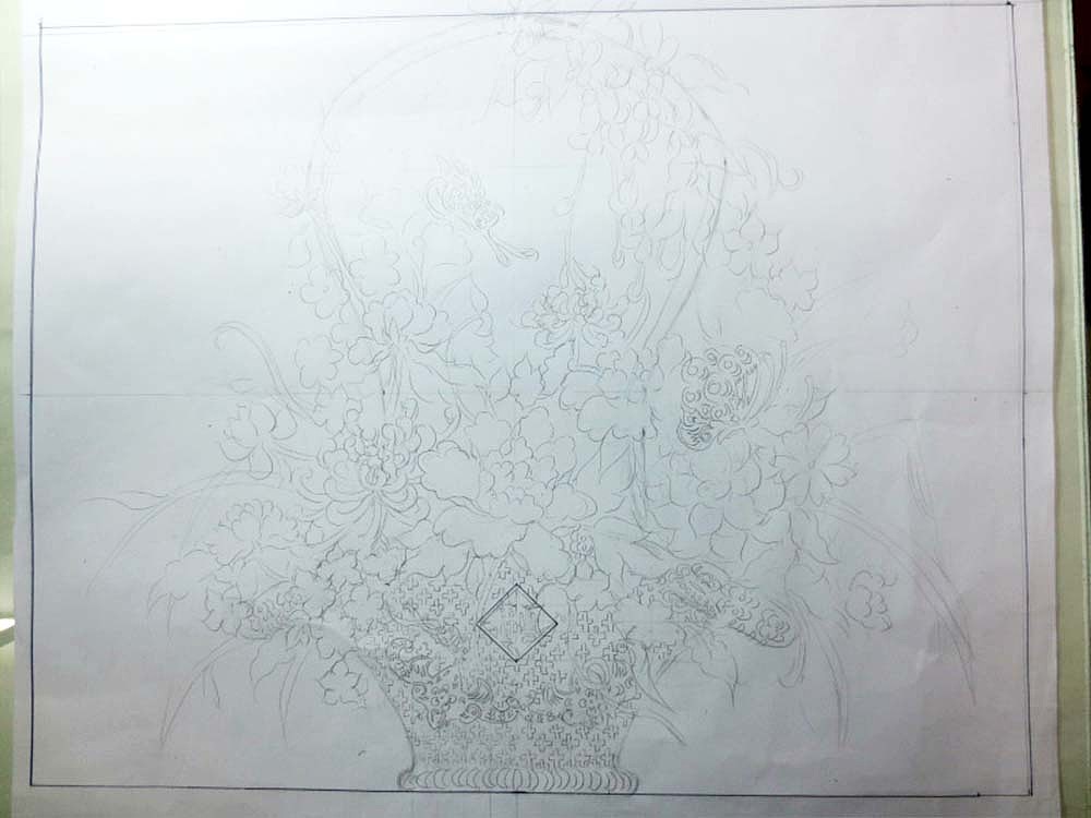 百花迎福 中国剪纸 纸雕 纸艺 手工 手艺 非遗