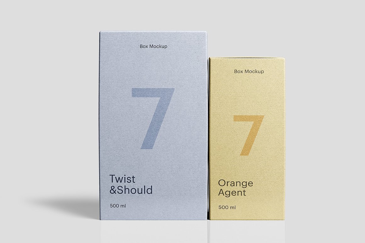 高级质感矩形包装盒样机