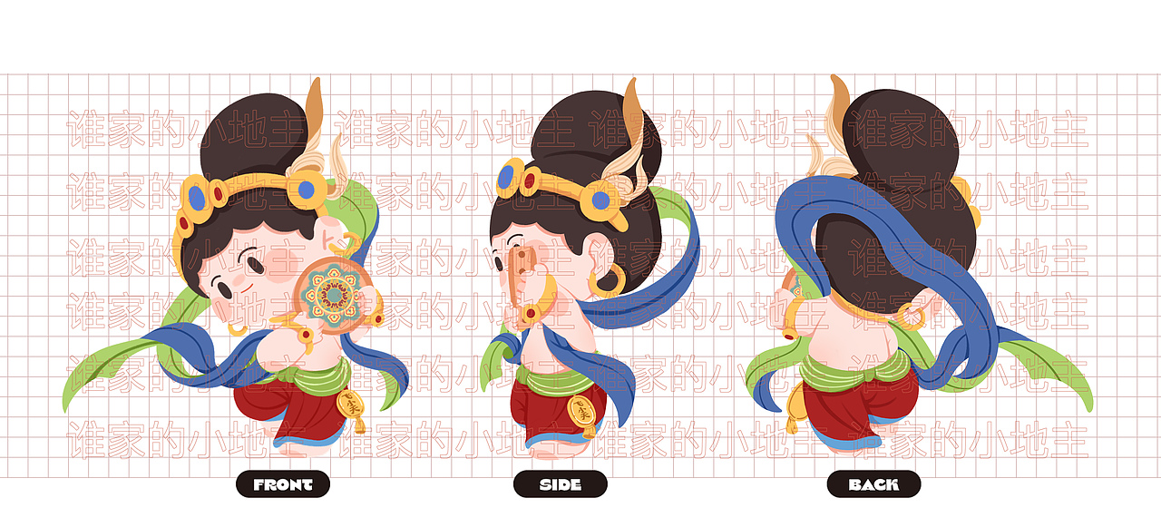 一组绘画作品的三视图(客单仅展示用)