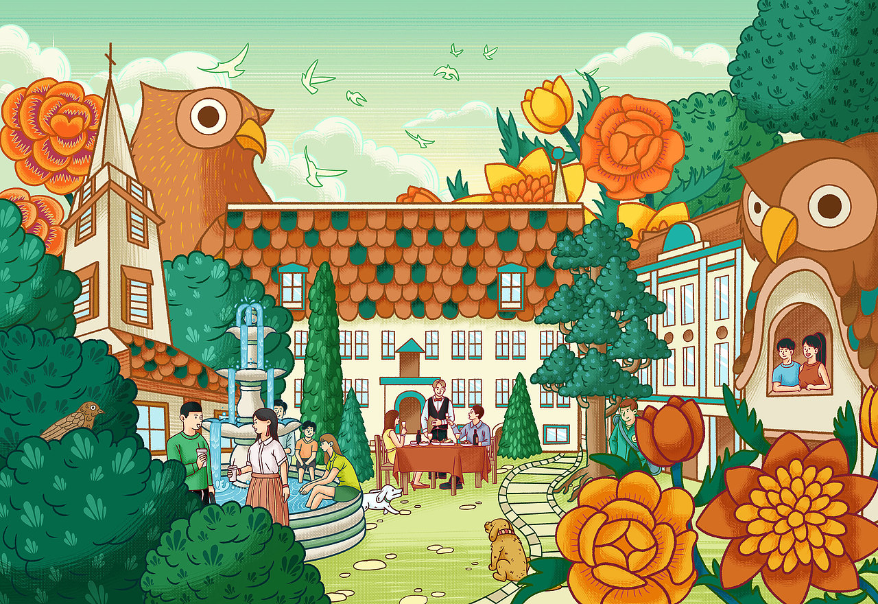 猫头鹰客栈（图ZMzAzMjIyNjQw） - 创作习作 - 站酷设计师吴索菋原创素材 - 站酷ZCOOL