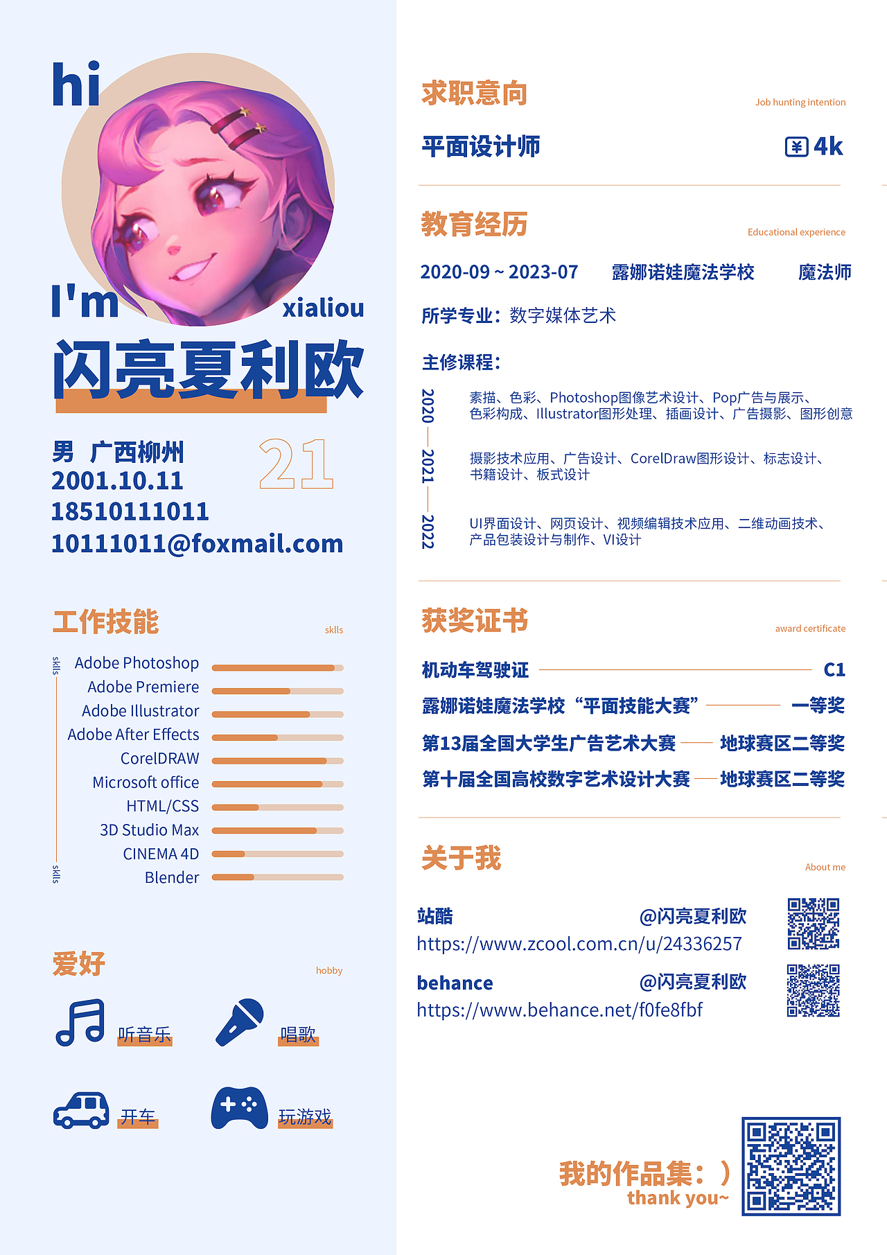 2022個人簡歷（圖ZMzIwNjU0MTky） - 品牌 - 站酷設(shè)計師閃亮夏利歐原創(chuàng)素材 - 站酷ZCOOL