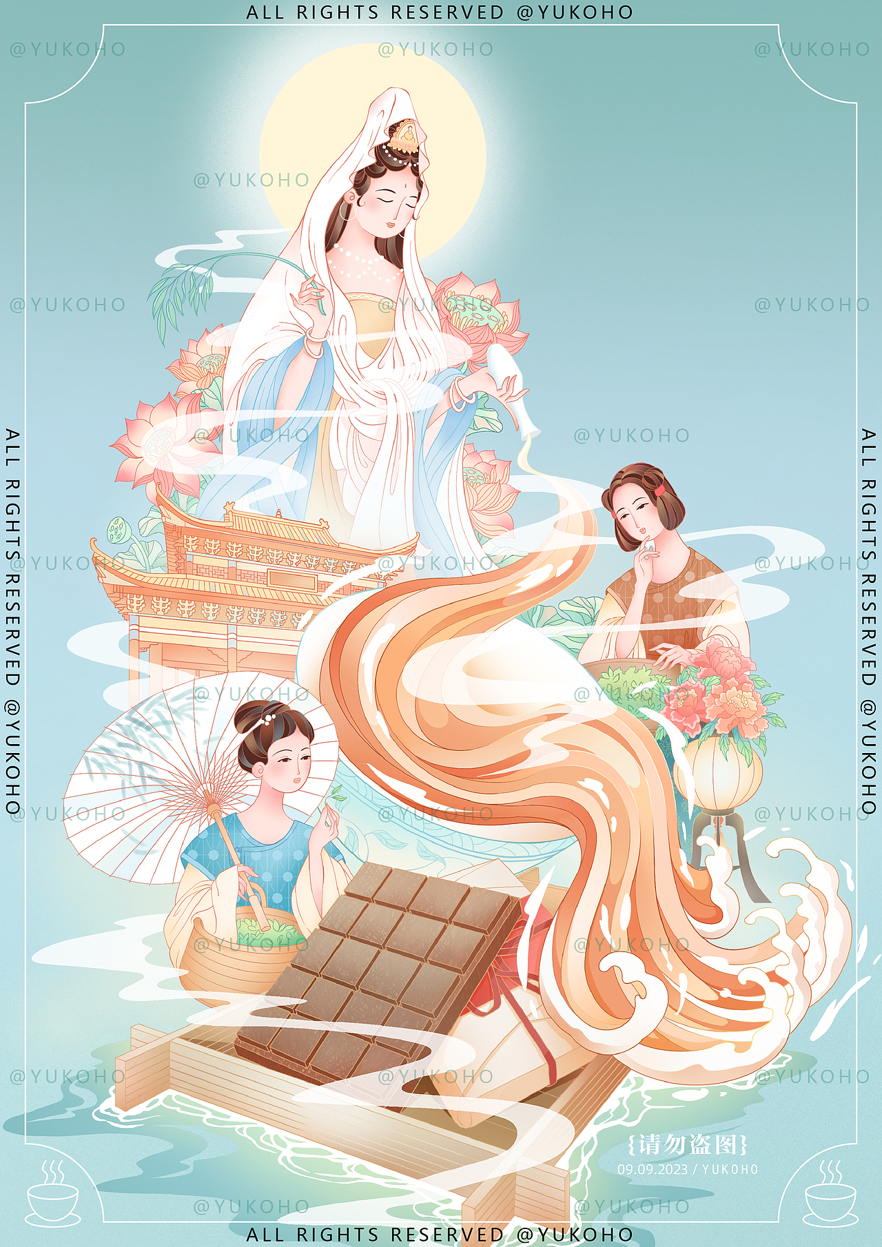 国潮包装插画X羊楼洞砖茶（图ZMzUwNDMwMjcy） - 商业插画 - 站酷设计师Yuuuukoho原创素材 - 站酷ZCOOL