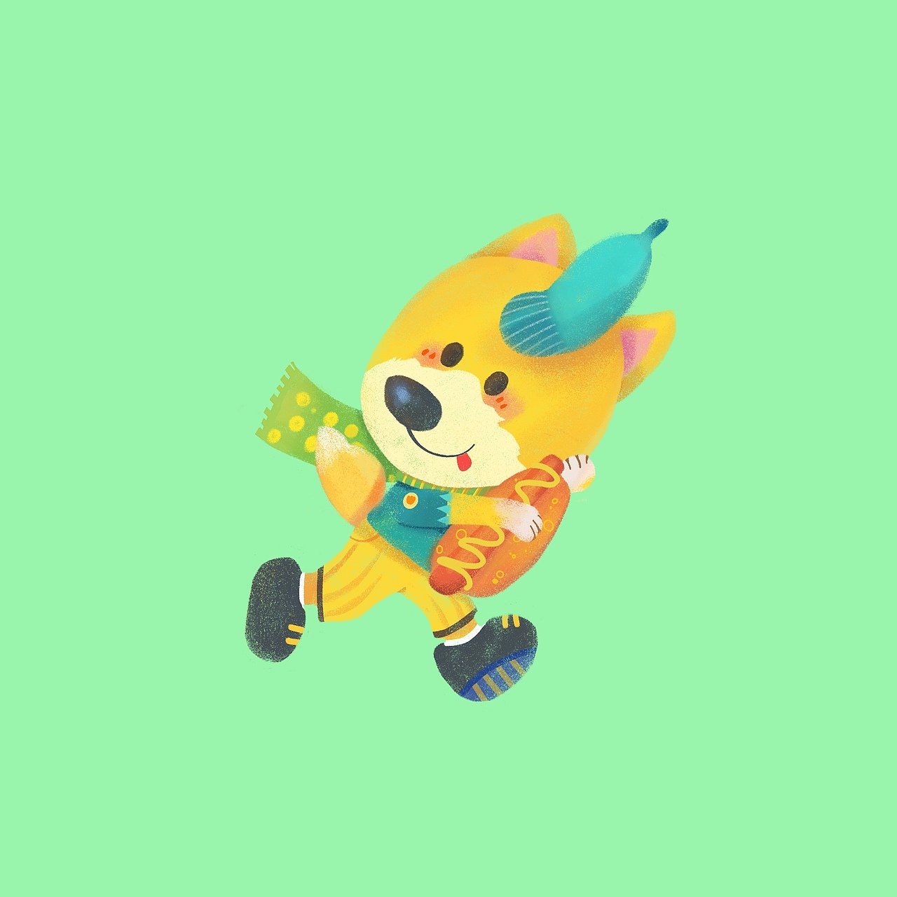打卡08 偷热狗🌭️的柯基（图ZMzI1MzAzMTQ0） - 艺术插画 - 站酷设计师fuwawa08原创素材 - 站酷ZCOOL