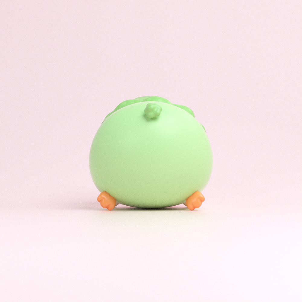 3D作品 | 小菜雞IP形象做成趴姿不就是松松玩具了嗎？