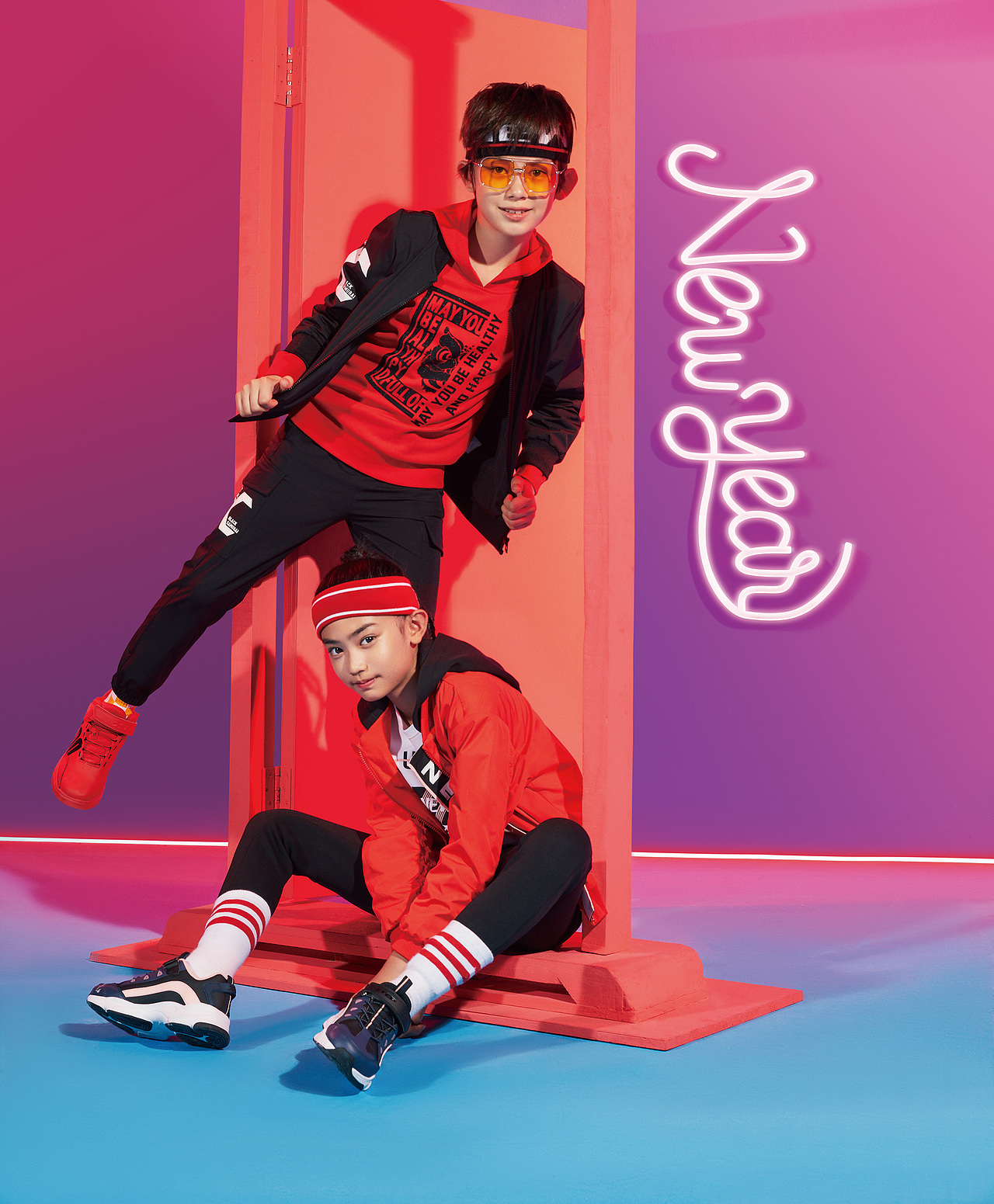 特步儿童都市酷范萌童时尚拍摄大片