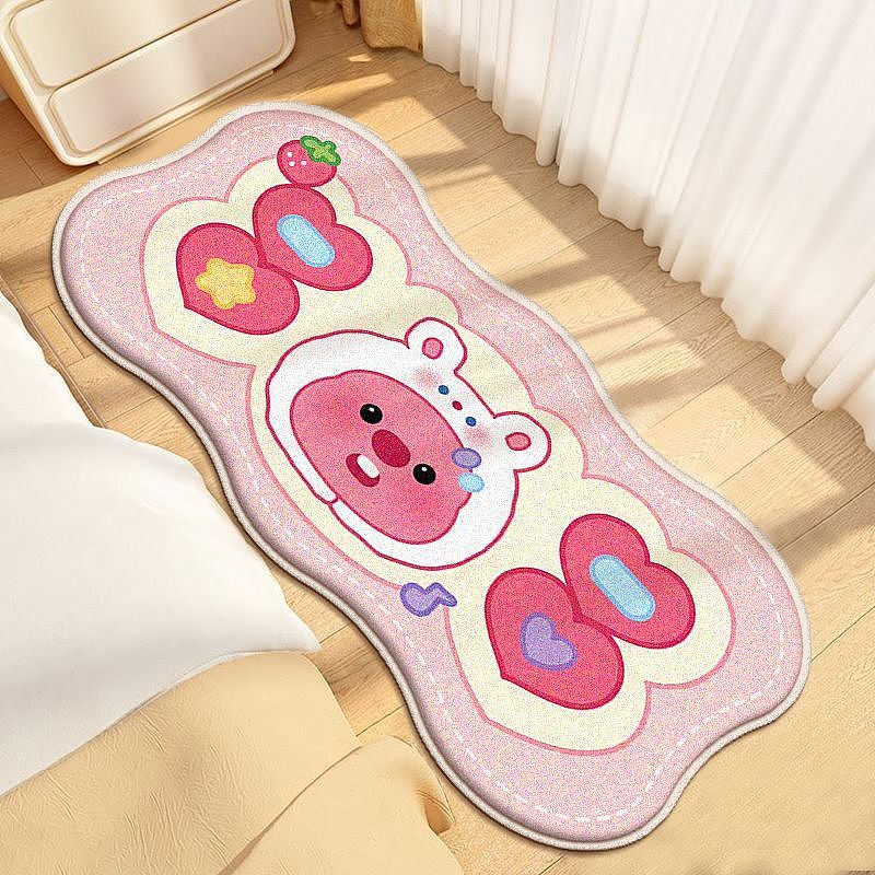 小海狸loopy周边地毯宿舍卧室房间床边毯阳台飘窗垫子