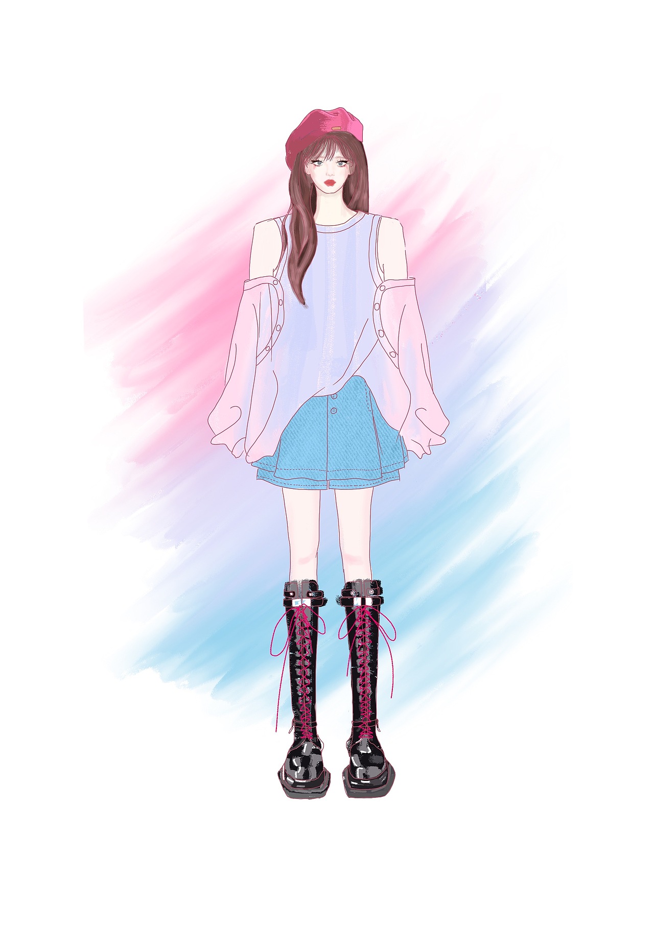 女装时装画手绘练习（图ZMzM2MDU1OTEy） - 休闲/流行服饰 - 站酷设计师MonicaChan07原创素材 - 站酷ZCOOL