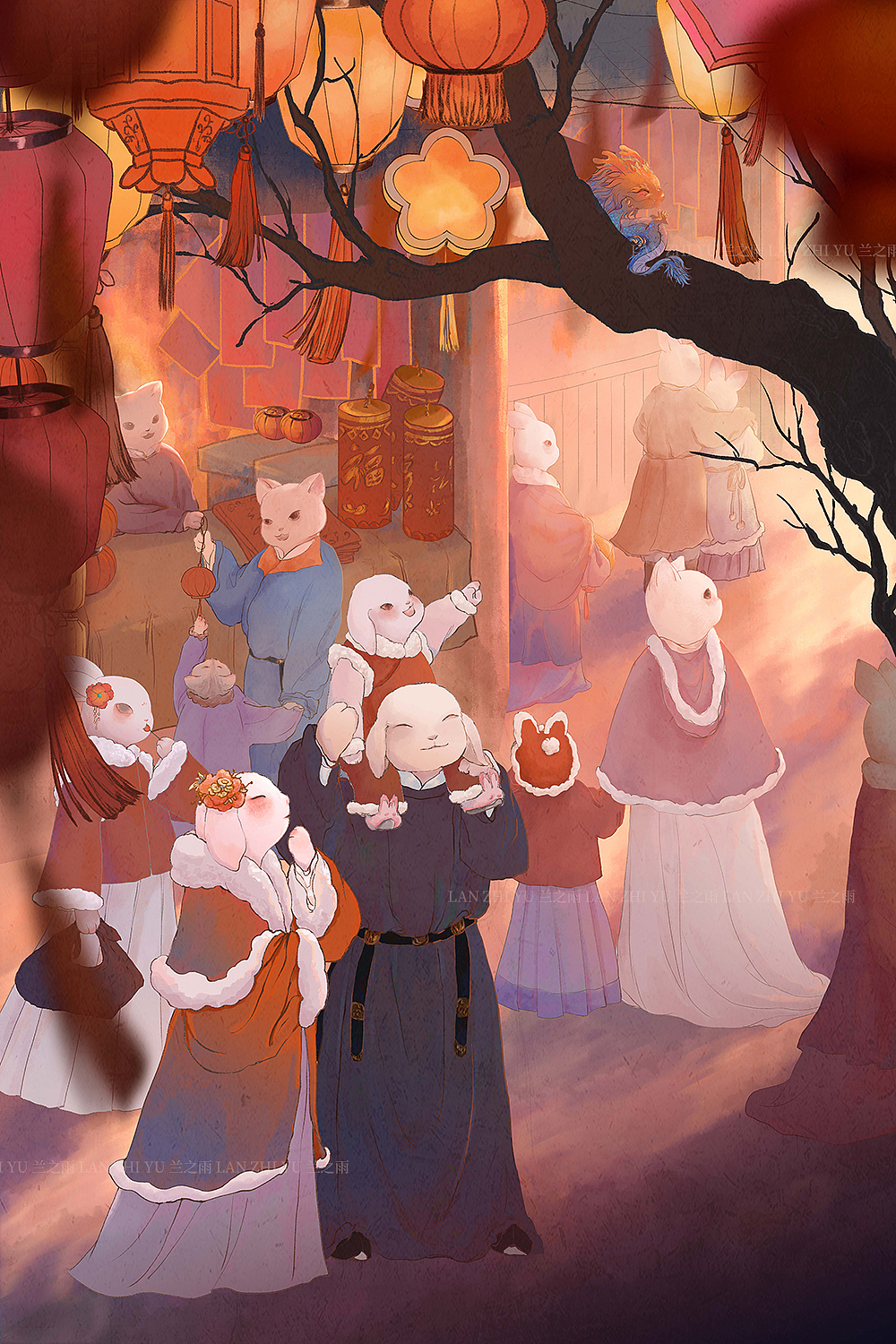 二十四节气传统习俗插画