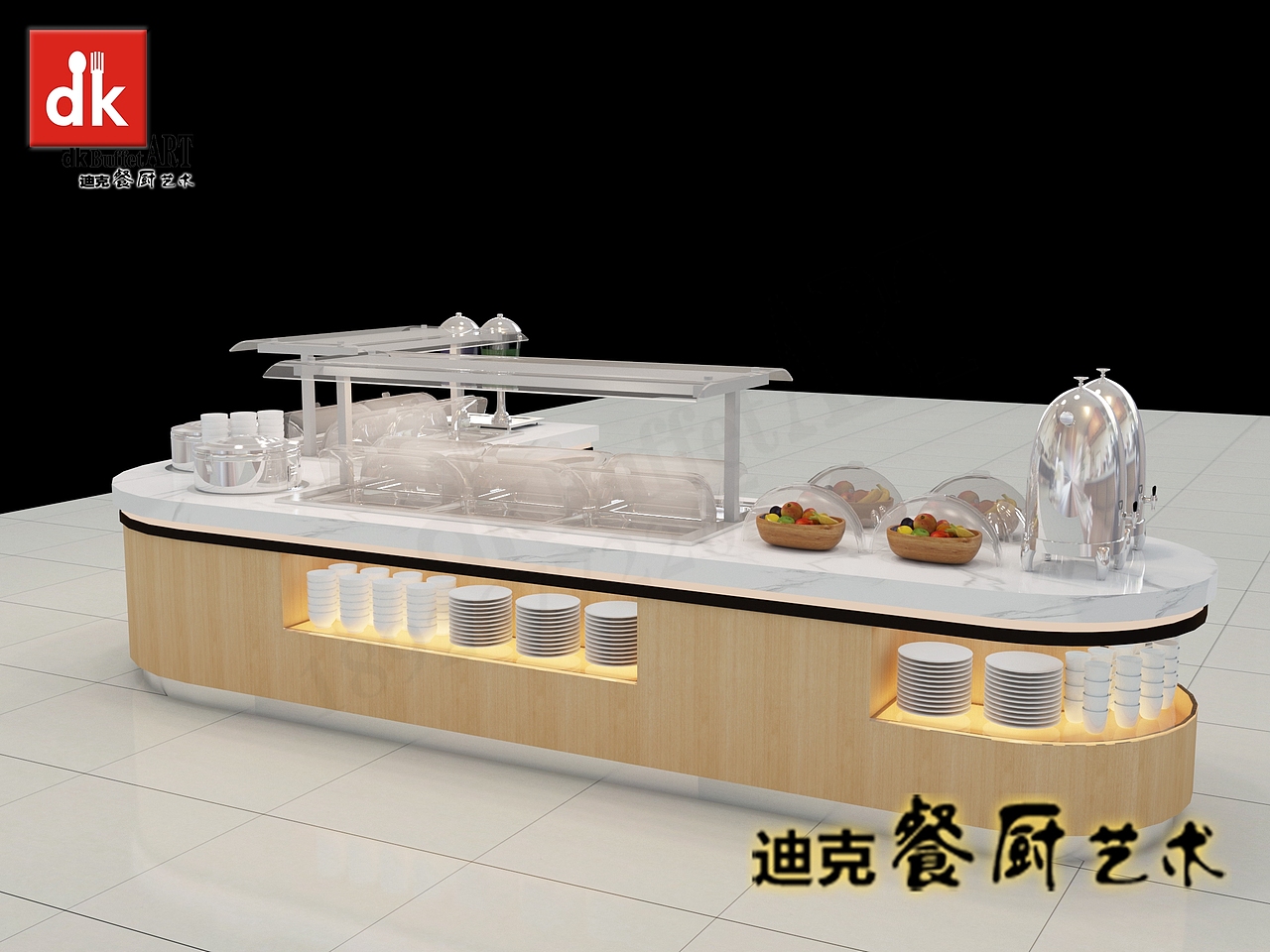 商用设备食物保温台 dk移动布菲台 冷热自助餐台