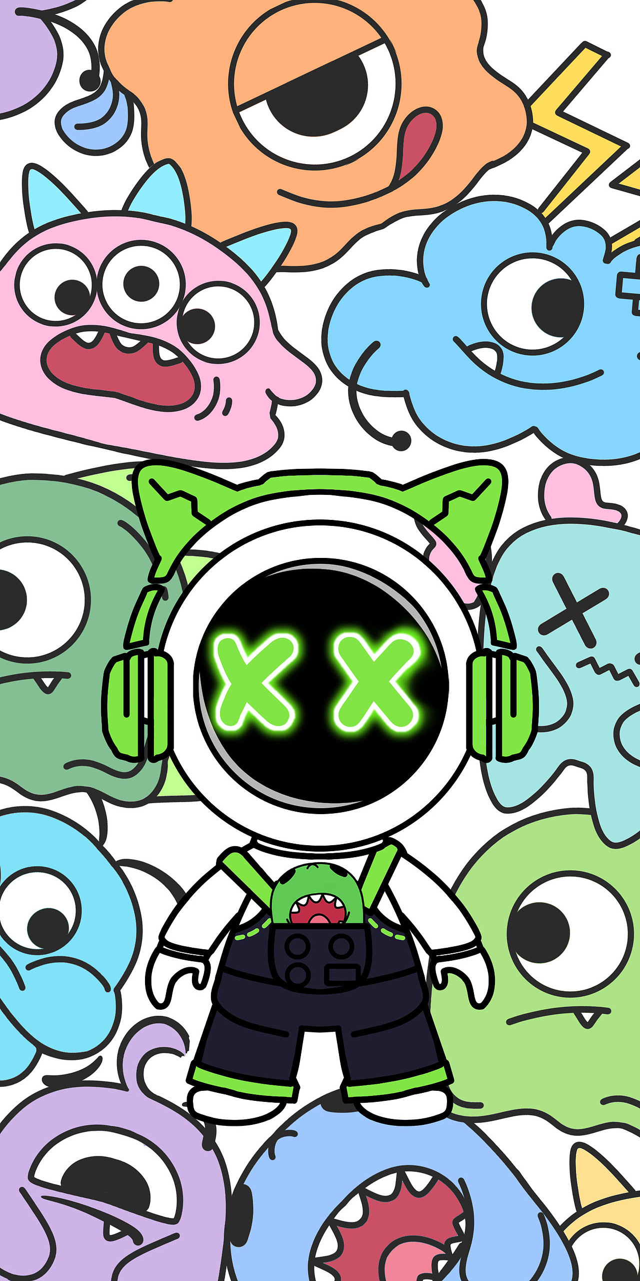 宇航员插画设计包装 手机壳耳机壳平板 IP阳光太空人02（图ZMzIyMTExOTQ0） - 新锐潮流插画 - 站酷设计师潮人轩原创原创素材 - 站酷ZCOOL