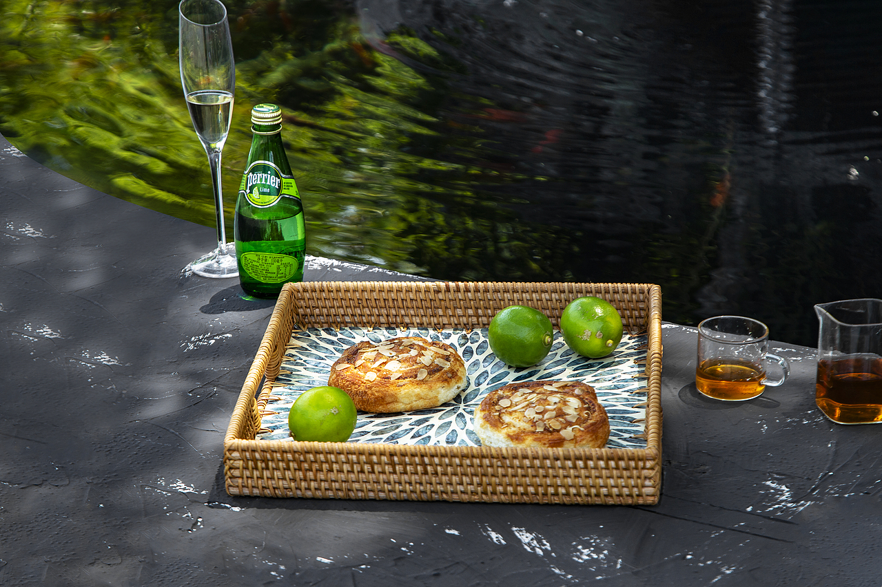 藤编收纳篮拍摄