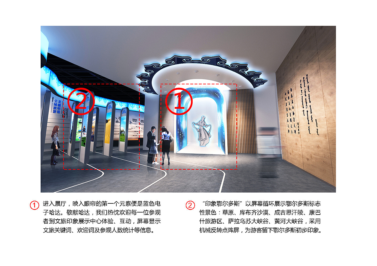 《鄂尔多斯游客服务中心》展厅 展馆 文旅设计方案(图ZMzM0ODczMjI4) - 展陈设计 - 站酷设计师蛮好小柒展示设计原创素材 - 站酷ZCOOL