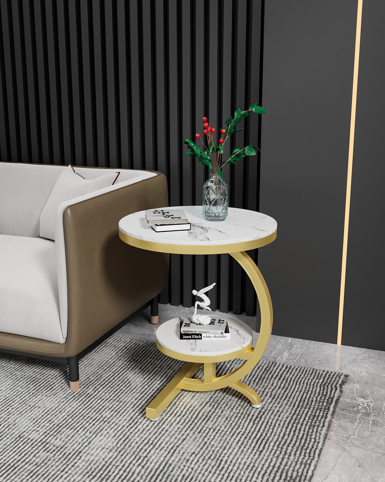 轻奢岩板客厅边几【盗图必究】