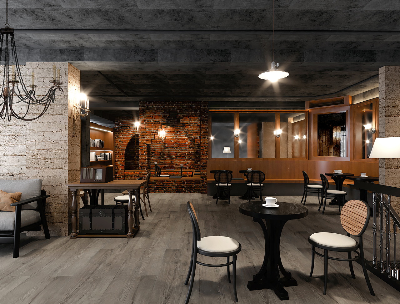 咖啡店 古堡风 时光咖啡二店（图ZMzM0MzA2MDI4） - 酒店餐饮设计 - 站酷设计师YEZ一豪原创素材 - 站酷ZCOOL