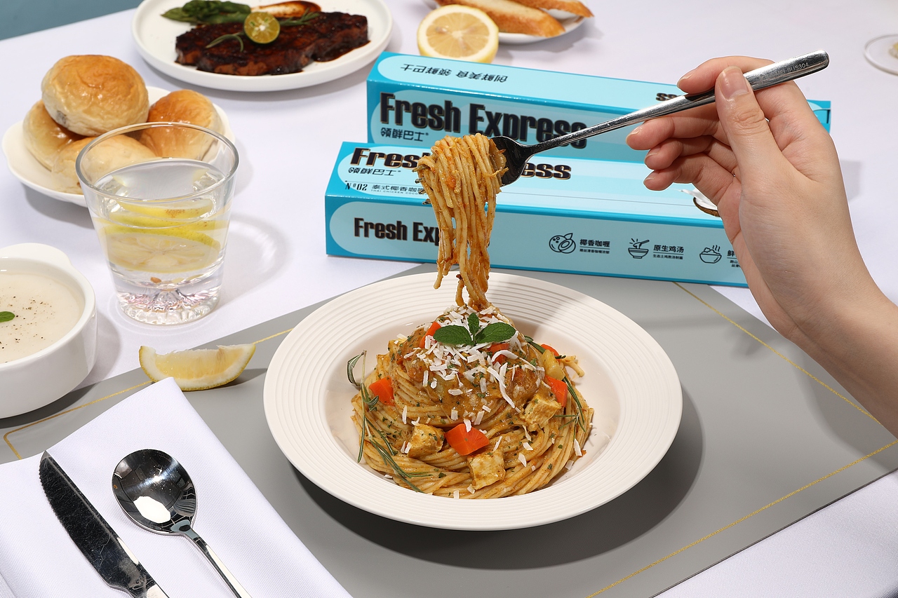 领鲜巴士旗舰店意面拍摄 / 电商产品拍摄