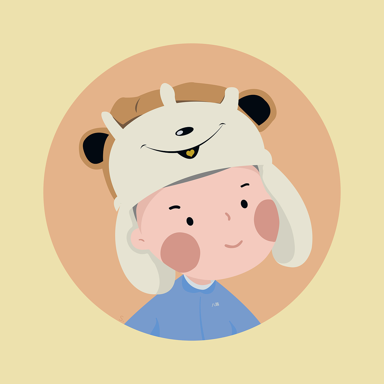 ai扁平风人像/头像绘制-风格1