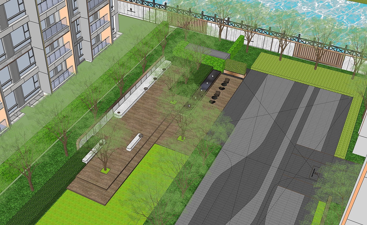 浦东01地块大区景观SU模型下载