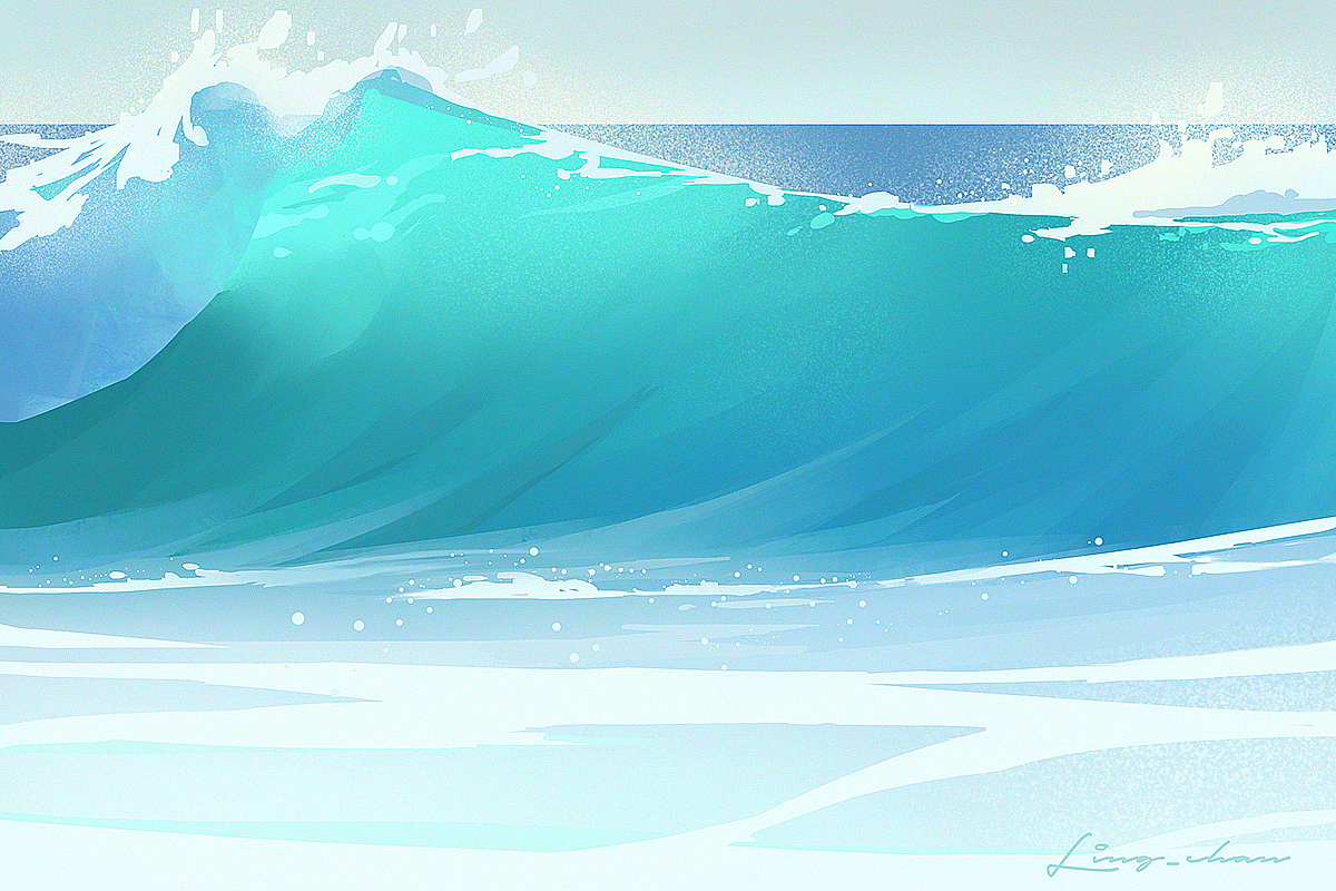 【色彩之旅-10】海浪（图ZMzE3MDcwMzMy） - 创作习作 - 站酷设计师木蝉emiiis原创素材 - 站酷ZCOOL
