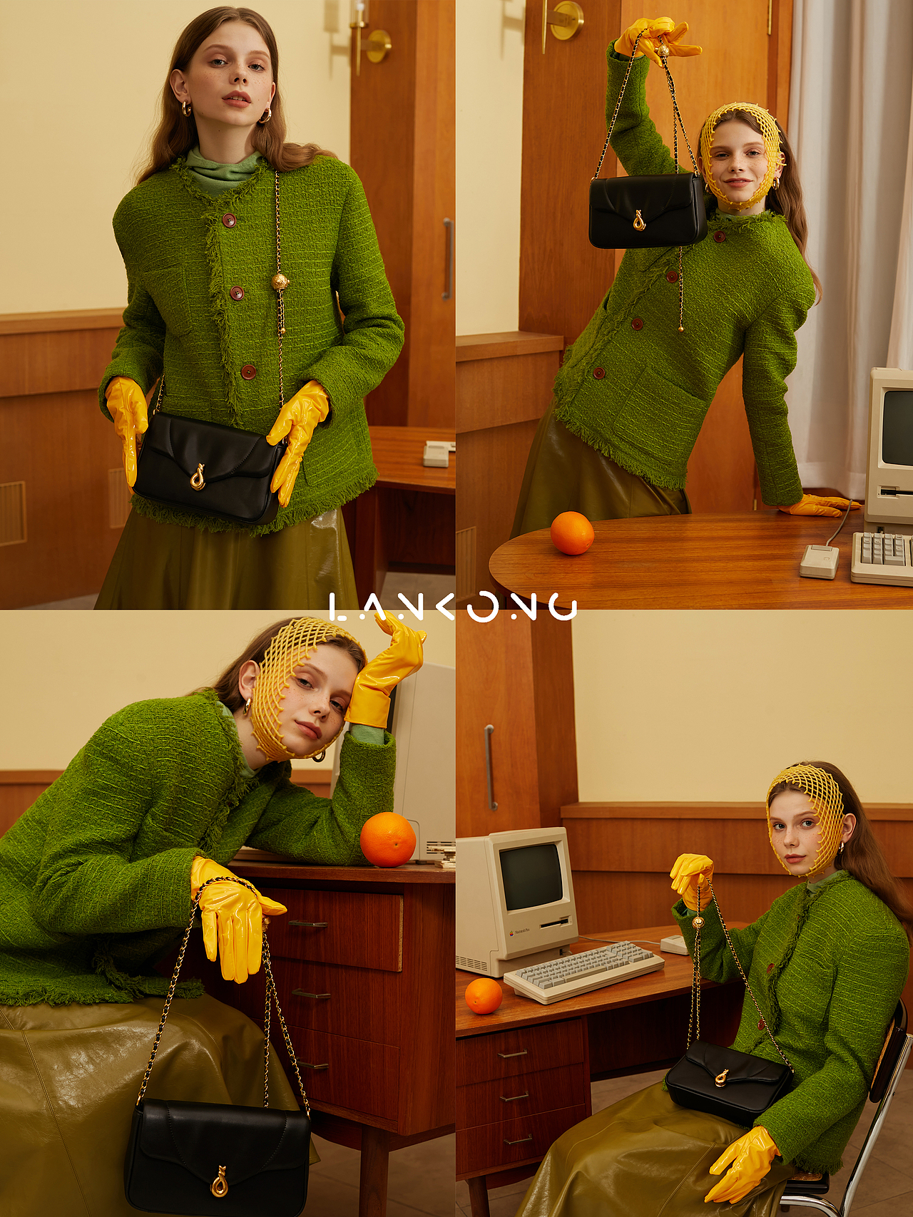 复古女包场景模特拍摄