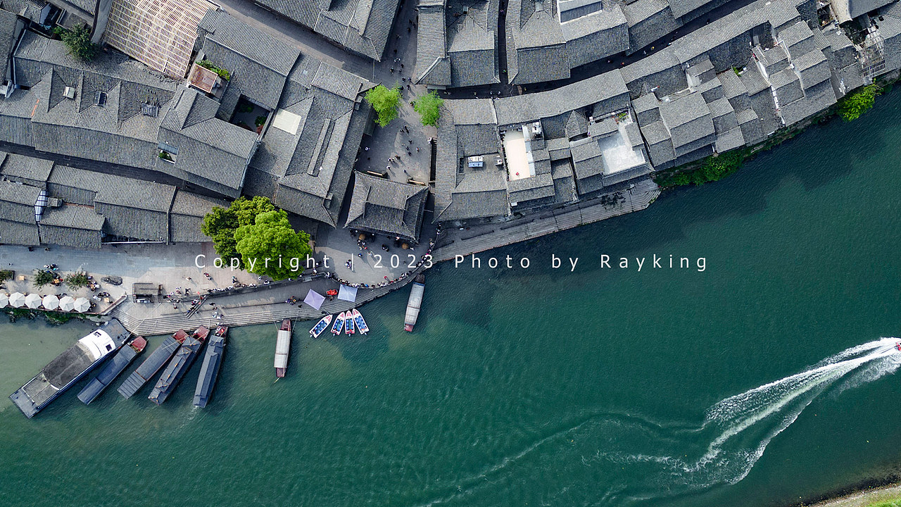 黄龙溪古镇航拍