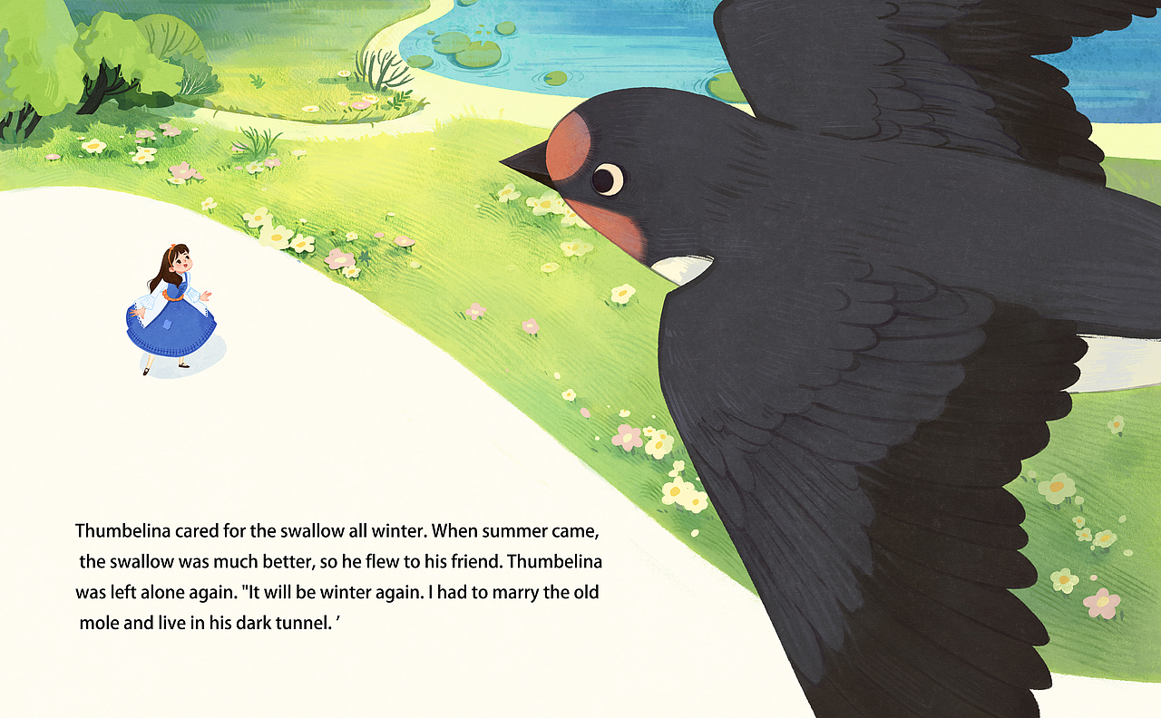 《拇指姑娘》绘本插画练习（图ZMzYyMjM4Njgw） - 绘本 - 站酷设计师一笔草草原创素材 - 站酷ZCOOL