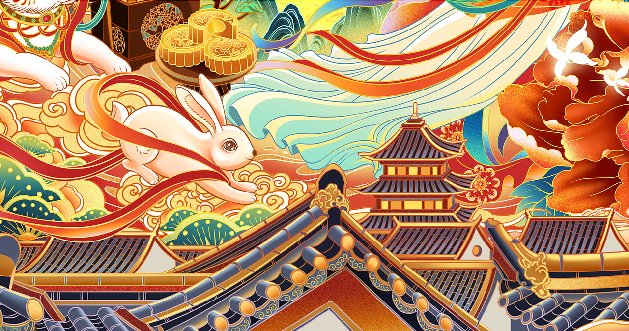 月满千宫 情满中秋——节日礼盒插画(图ZMzE1ODUxNTA4) - 商业插画 - 站酷设计师以爱名之原创素材 - 站酷ZCOOL