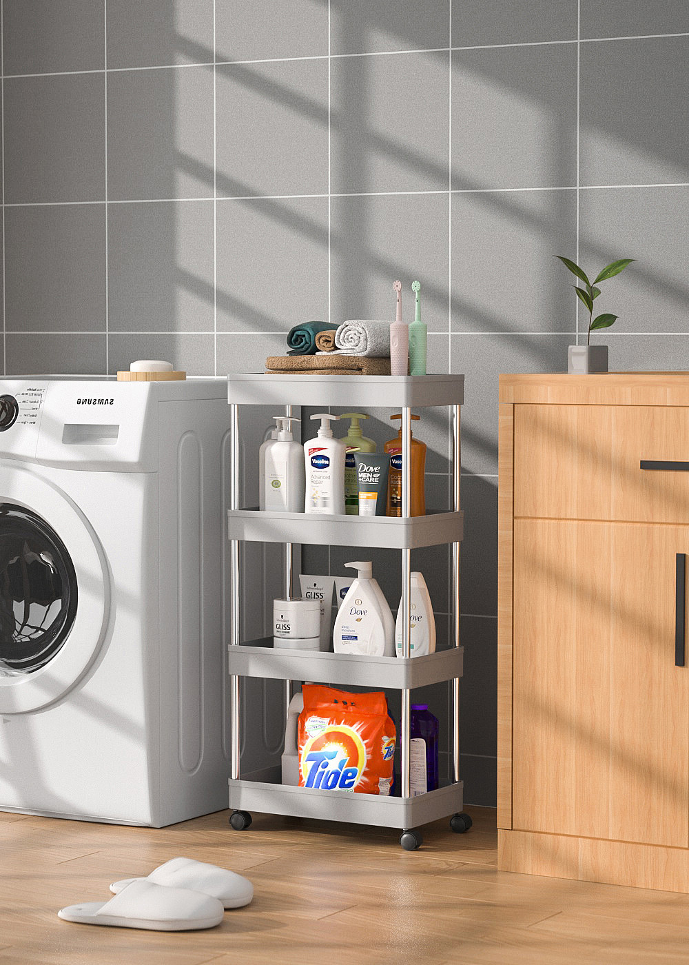 厨房收纳用品 夹缝收纳推车-ML视觉（图ZMjk2Mjk4MzYw） - 产品 - 站酷设计师linmj原创素材 - 站酷ZCOOL