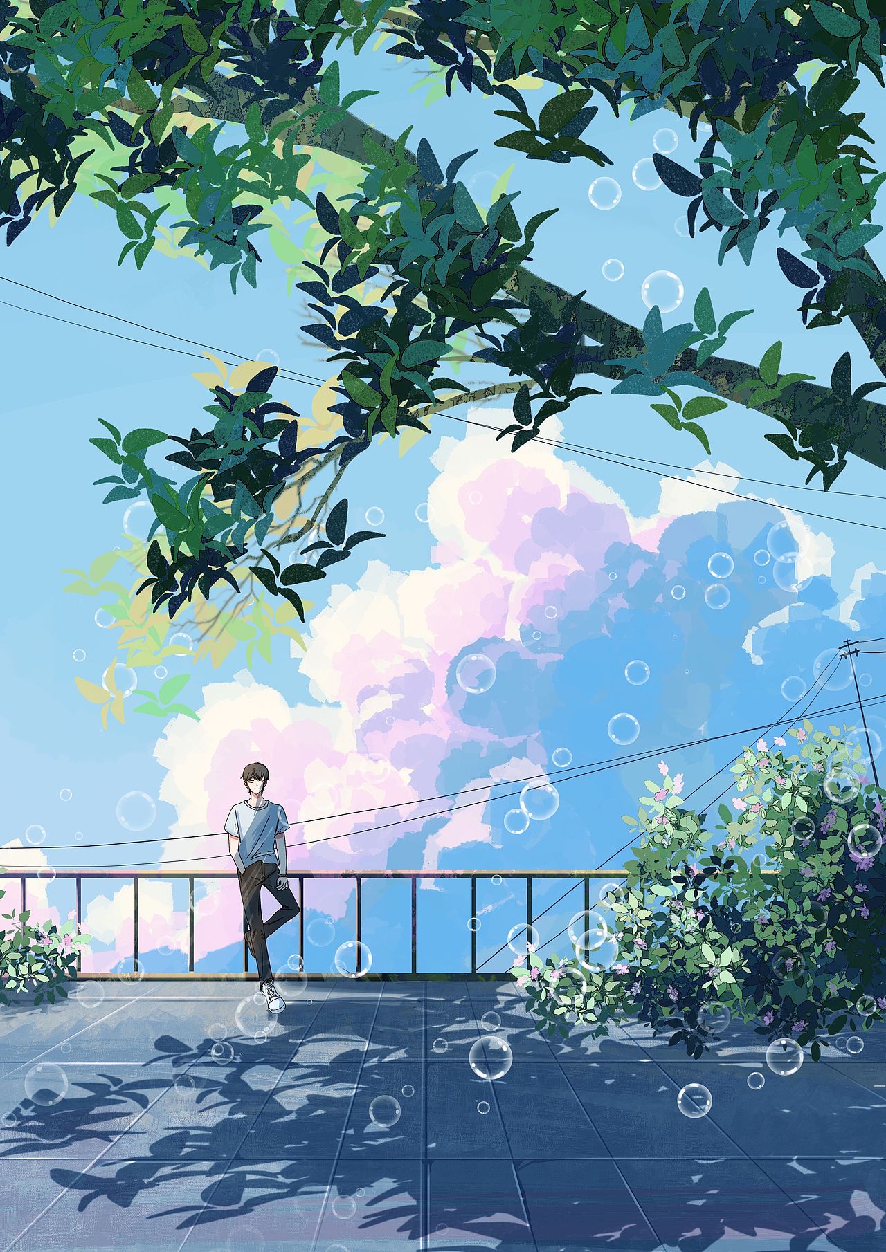 一抹阳光系列原创插画