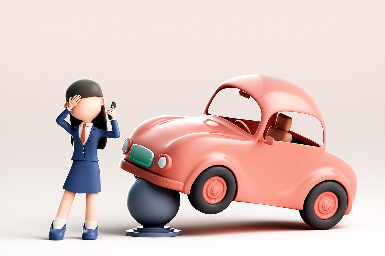 原创 3D人物与卡通汽车