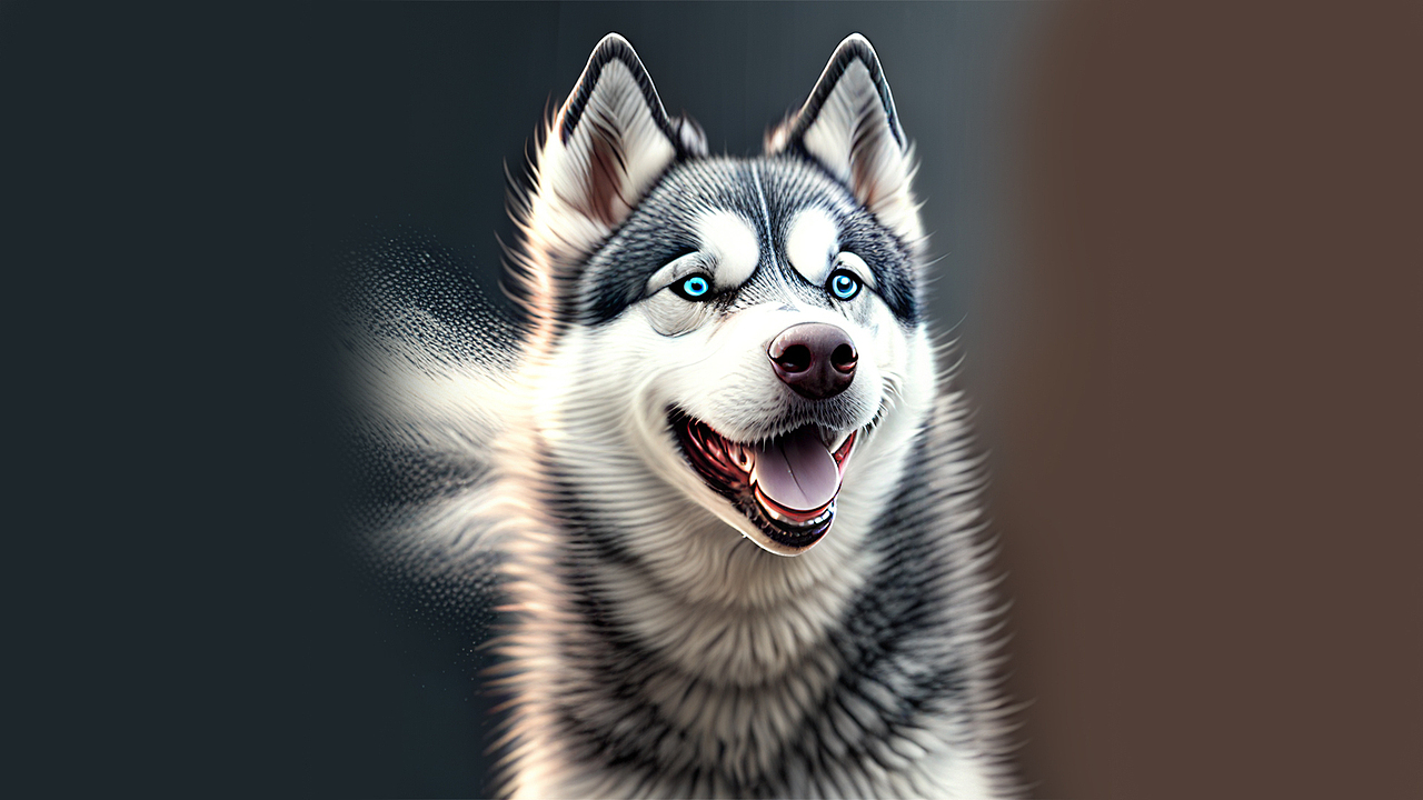 宠物哈士奇的电脑画像