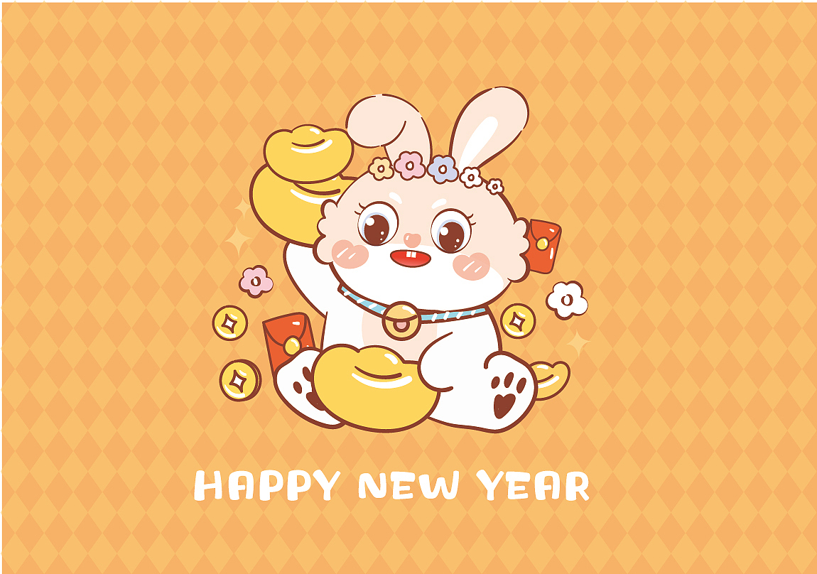 阿茹生肖IP蜜糖兔 插画卡通可爱壁纸平板保护套手机壳