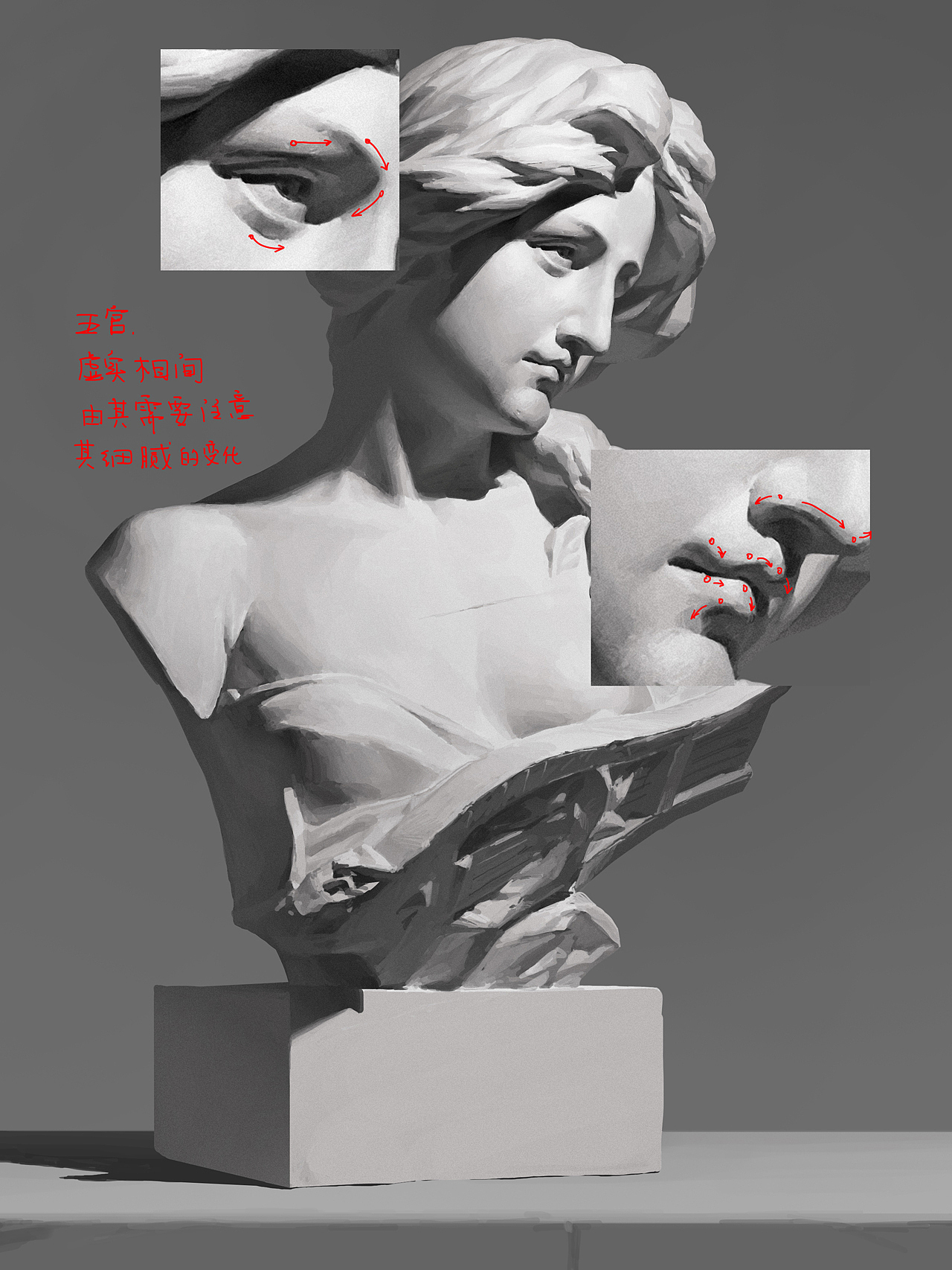 【零度小课堂】-石膏头像&绘画小方法（图ZMzQ1MjY2ODM2） - 游戏原画 - 站酷设计师零度角色精品教学原创素材 - 站酷ZCOOL