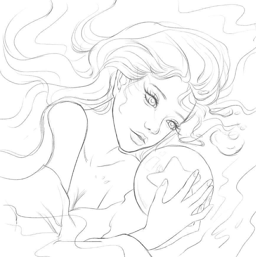 星月--深海泪（图ZMzMyMjE0ODcy） - 艺术插画 - 站酷设计师小星玥原创素材 - 站酷ZCOOL