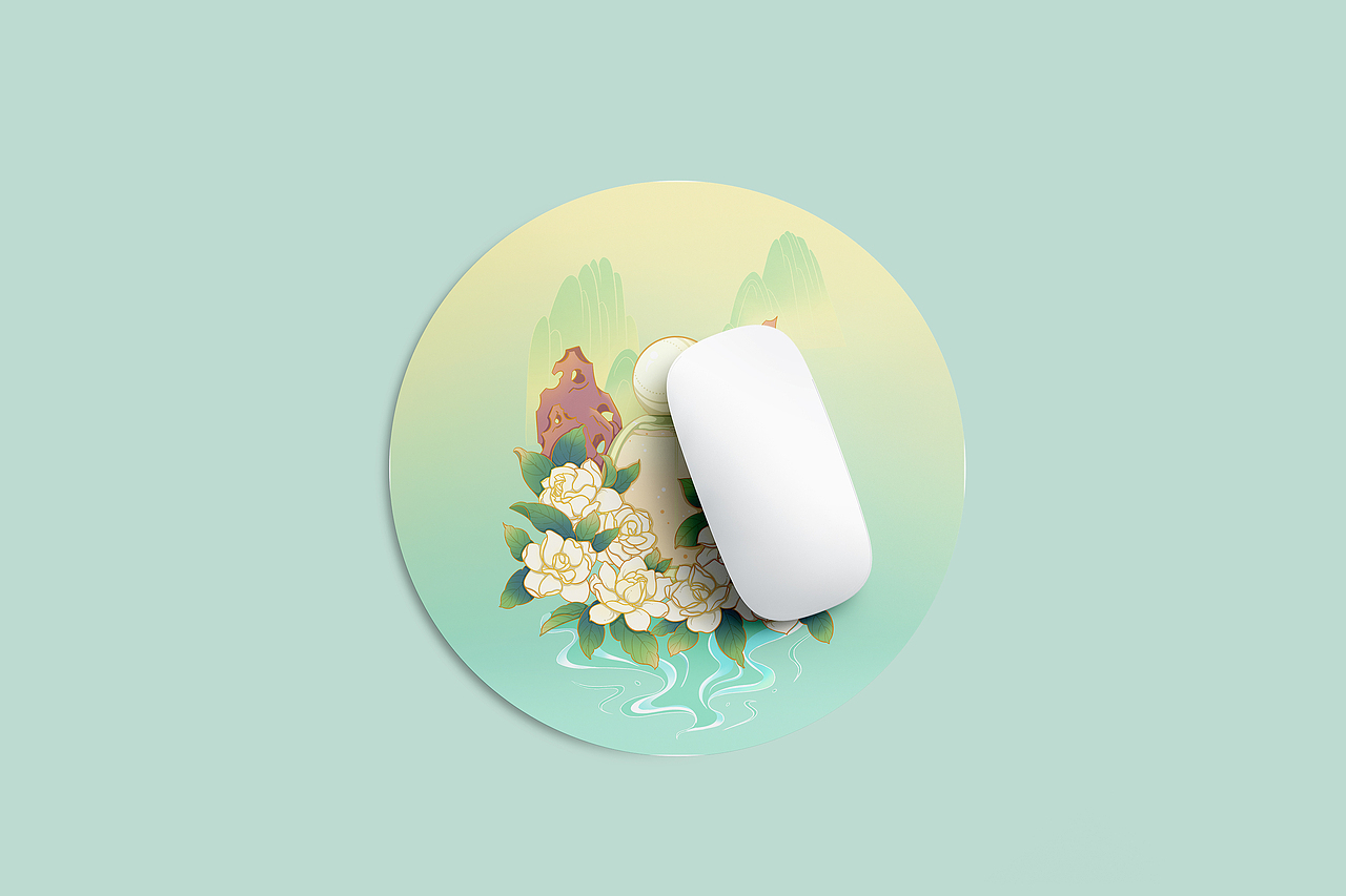 新中式系列插画之茉莉（图ZMzYxMjQ3NjMy） - 商业插画 - 站酷设计师兔晴晴原创素材 - 站酷ZCOOL