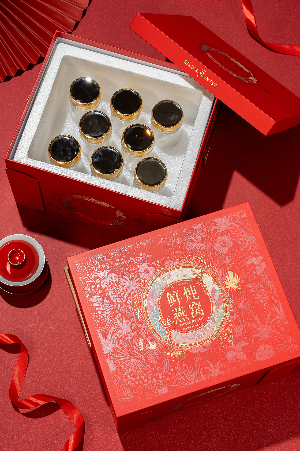 手提繁花鲜炖燕窝礼盒（图ZMzY4NzM1NjQ4） - 包装 - 站酷设计师喜橙包装原创素材 - 站酷ZCOOL