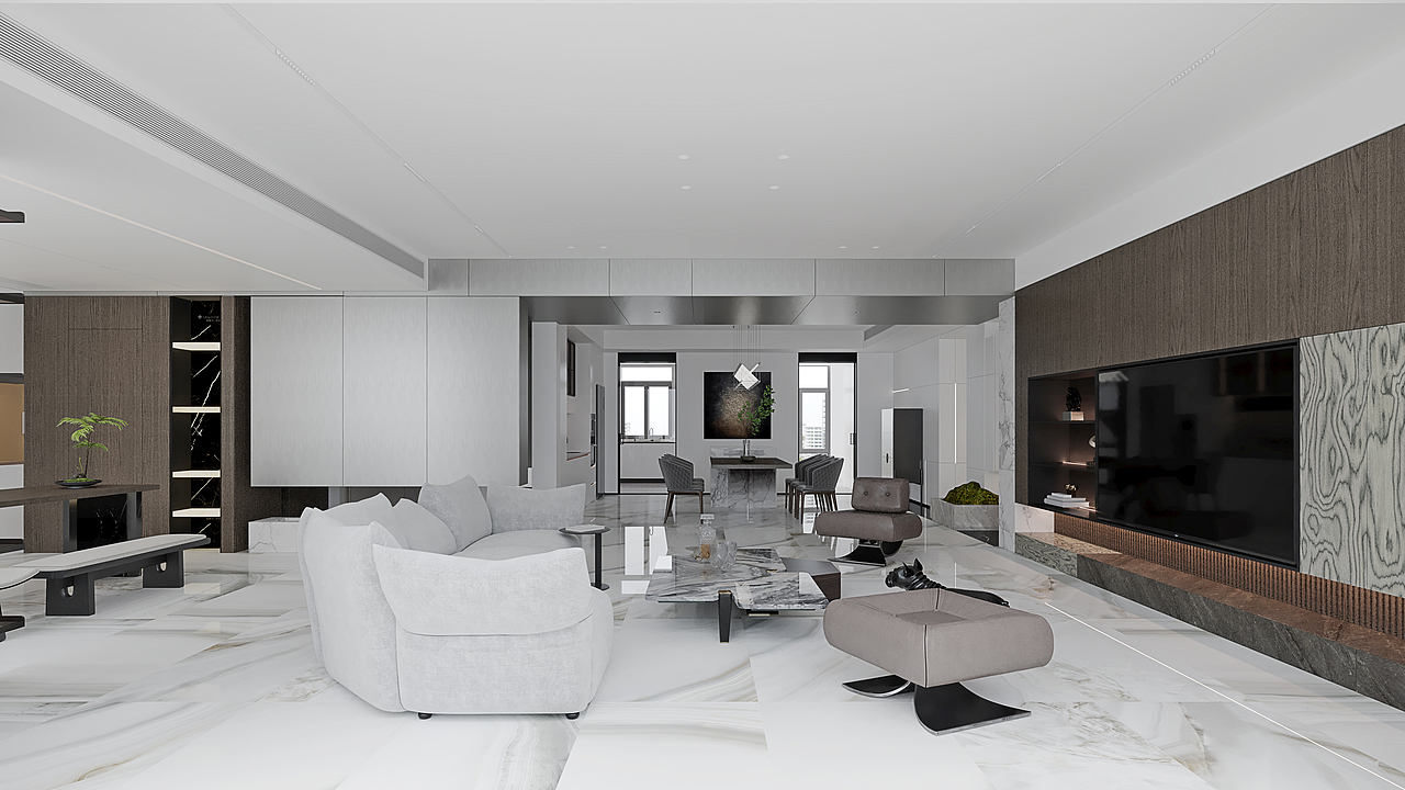 几何共社丨330m²顶层平墅，沉静疗愈的居心之所（图ZMzU2NjI0NzA4） - 家装设计 - 站酷设计师黑米洲原创素材 - 站酷ZCOOL