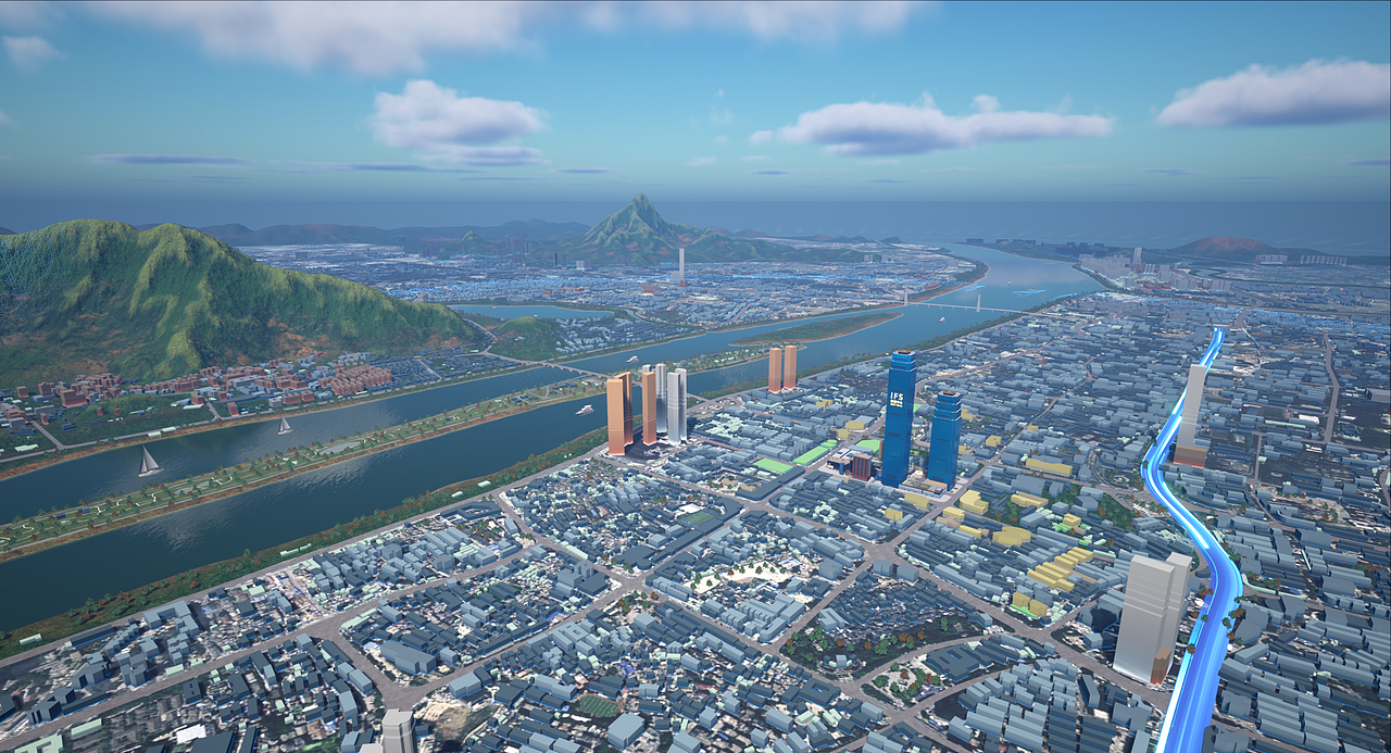 ue4-长沙市-数字孪生-城市大项目日夜效果