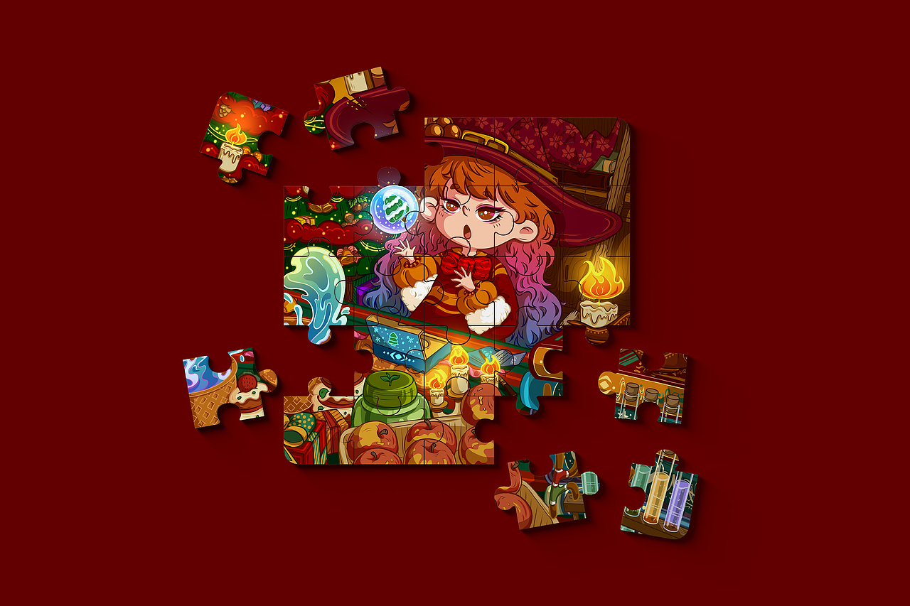 魔法学院的圣诞礼物（图ZMzU3NTg0Nzk2） - 艺术插画 - 站酷设计师小逗浆2477原创素材 - 站酷ZCOOL