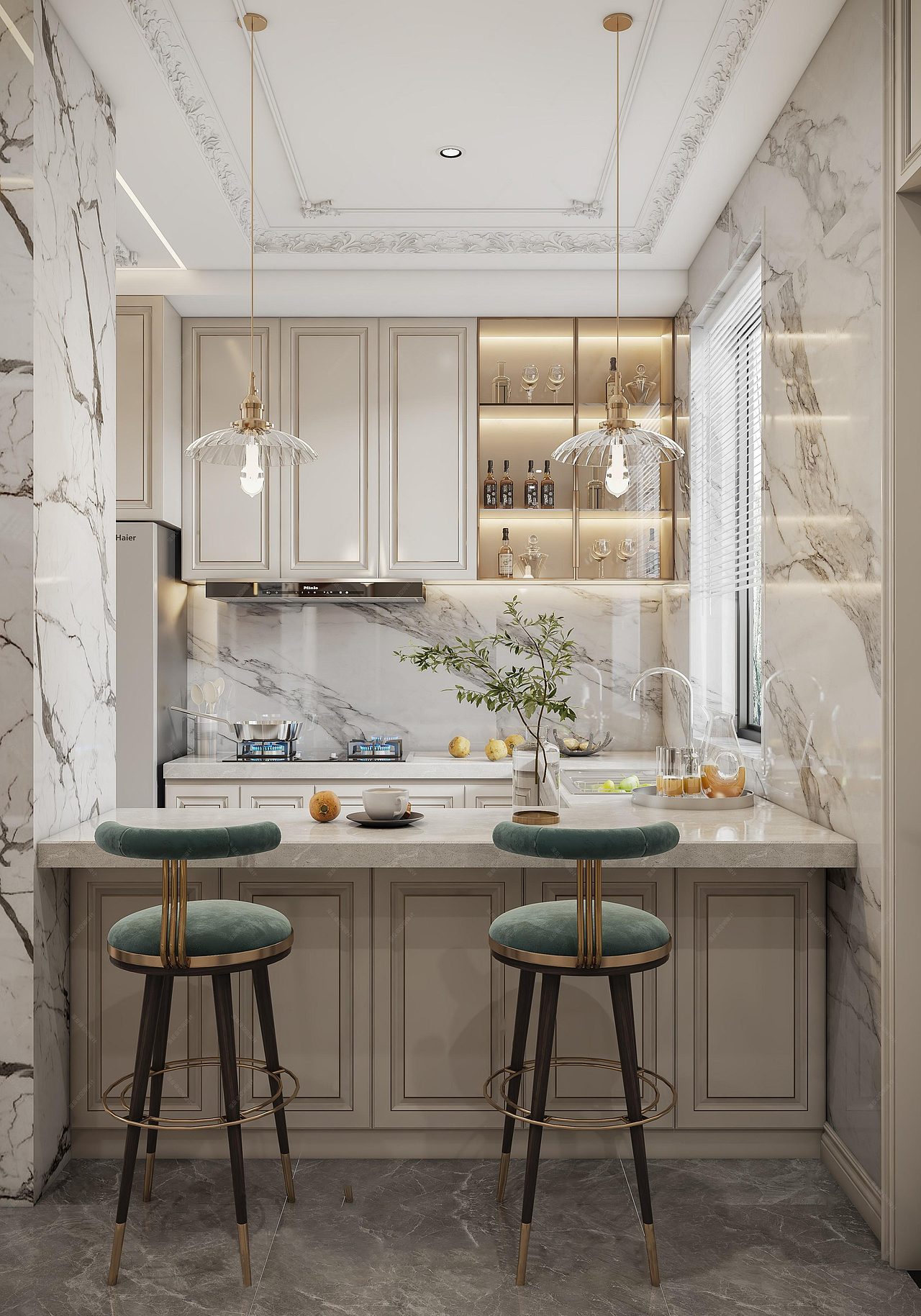 法式装修风格的配色主要是以白、金、深色的木色为主调（图ZMzUyNjM3MzI4） - 家装设计 - 站酷设计师婉婷爱设计原创素材 - 站酷ZCOOL