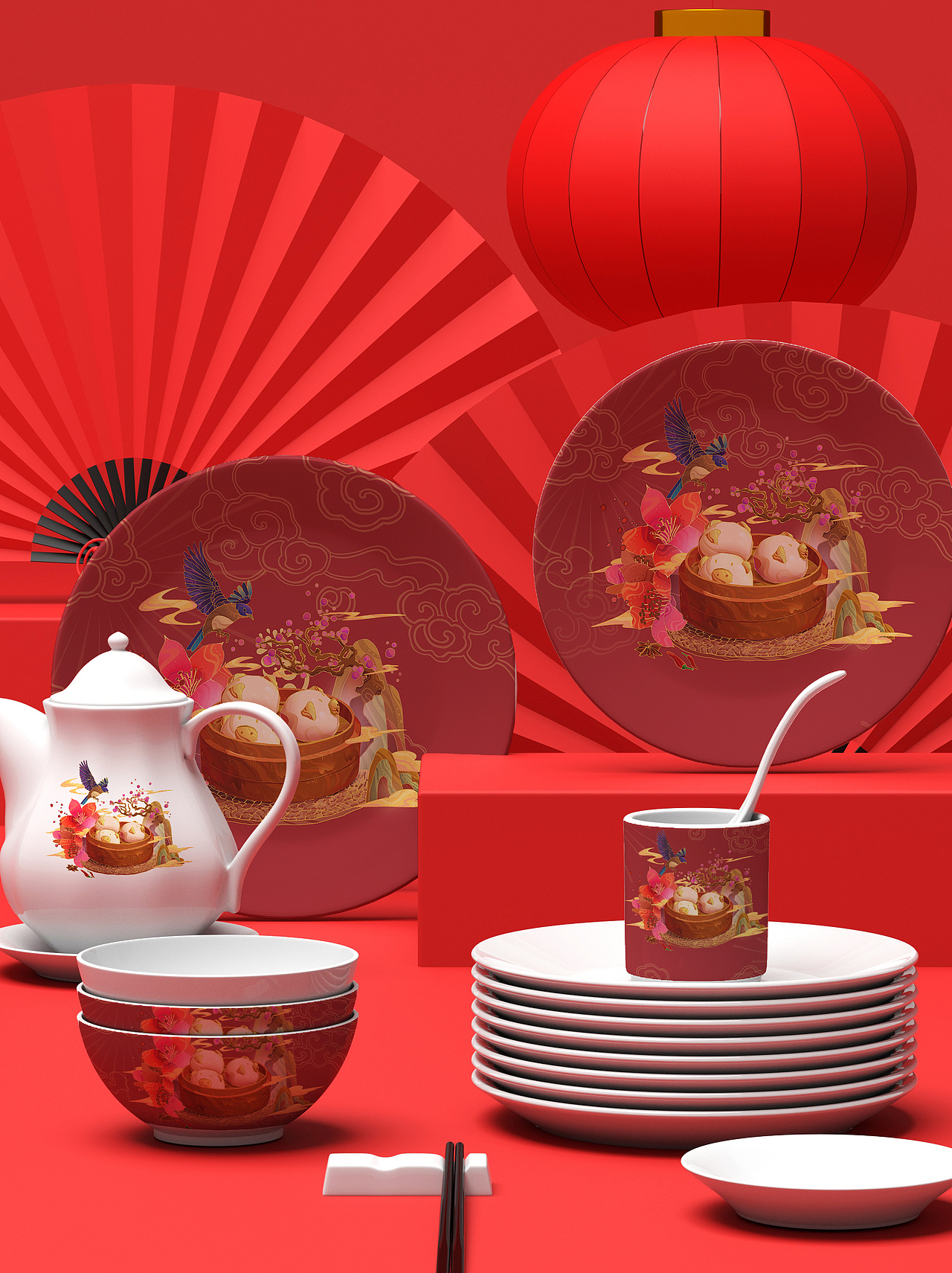 广式早茶 | 粤式早茶 | 岭南美食 | 早茶（图ZMzE1MDYwMjk2） - 商业插画 - 站酷设计师特麗Li原创素材 - 站酷ZCOOL