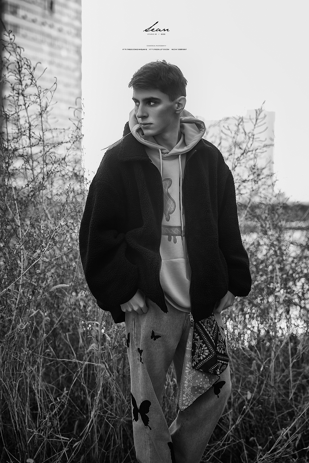 天台拍摄的一组黑白写真