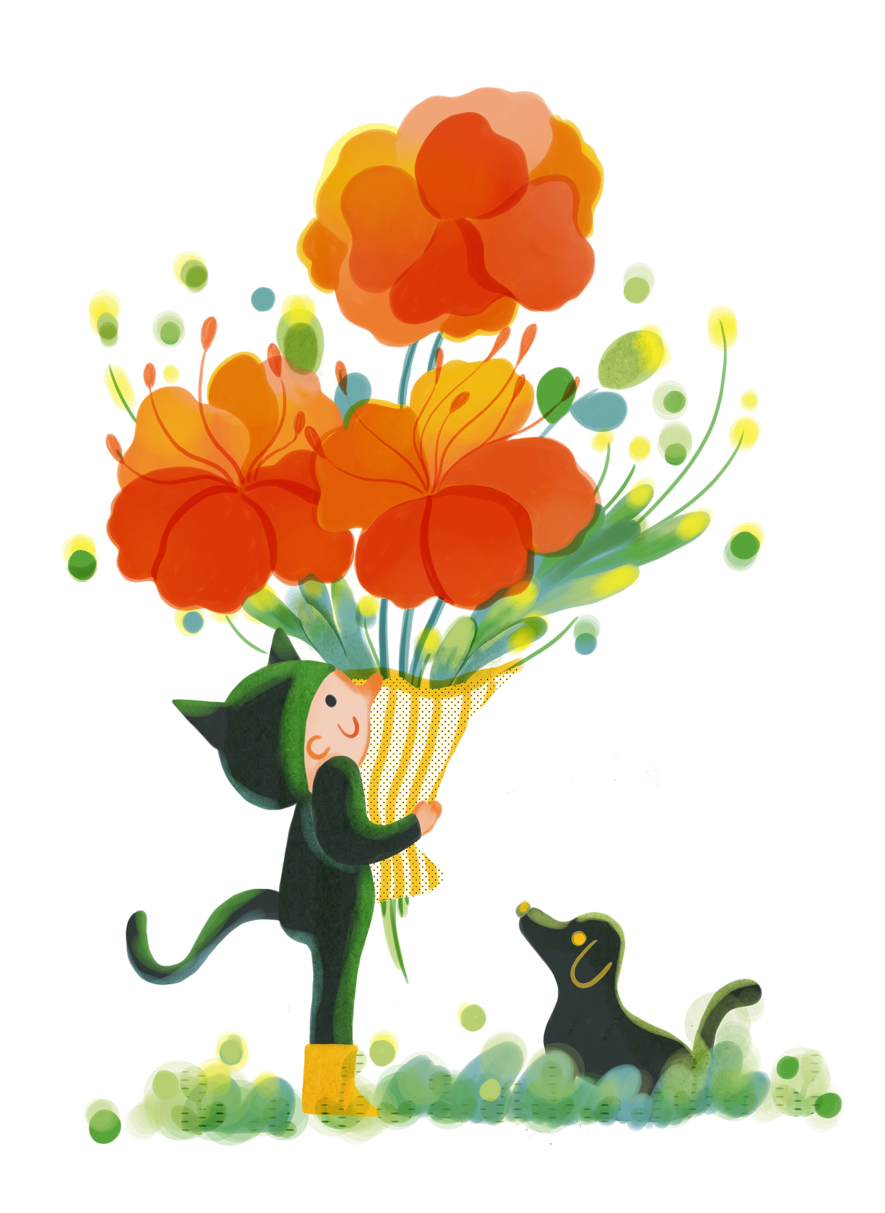 練習(xí)合集：孩子們與花花（圖ZMzIwMjE3Nzg0） - 兒童插畫 - 站酷設(shè)計師添添稀飯原創(chuàng)素材 - 站酷ZCOOL