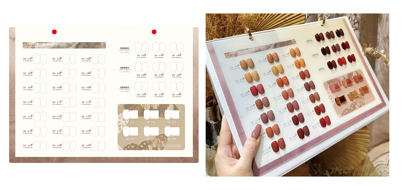 美甲色板/亚克力板/皮质板/色彩搭配/相框/卡纸