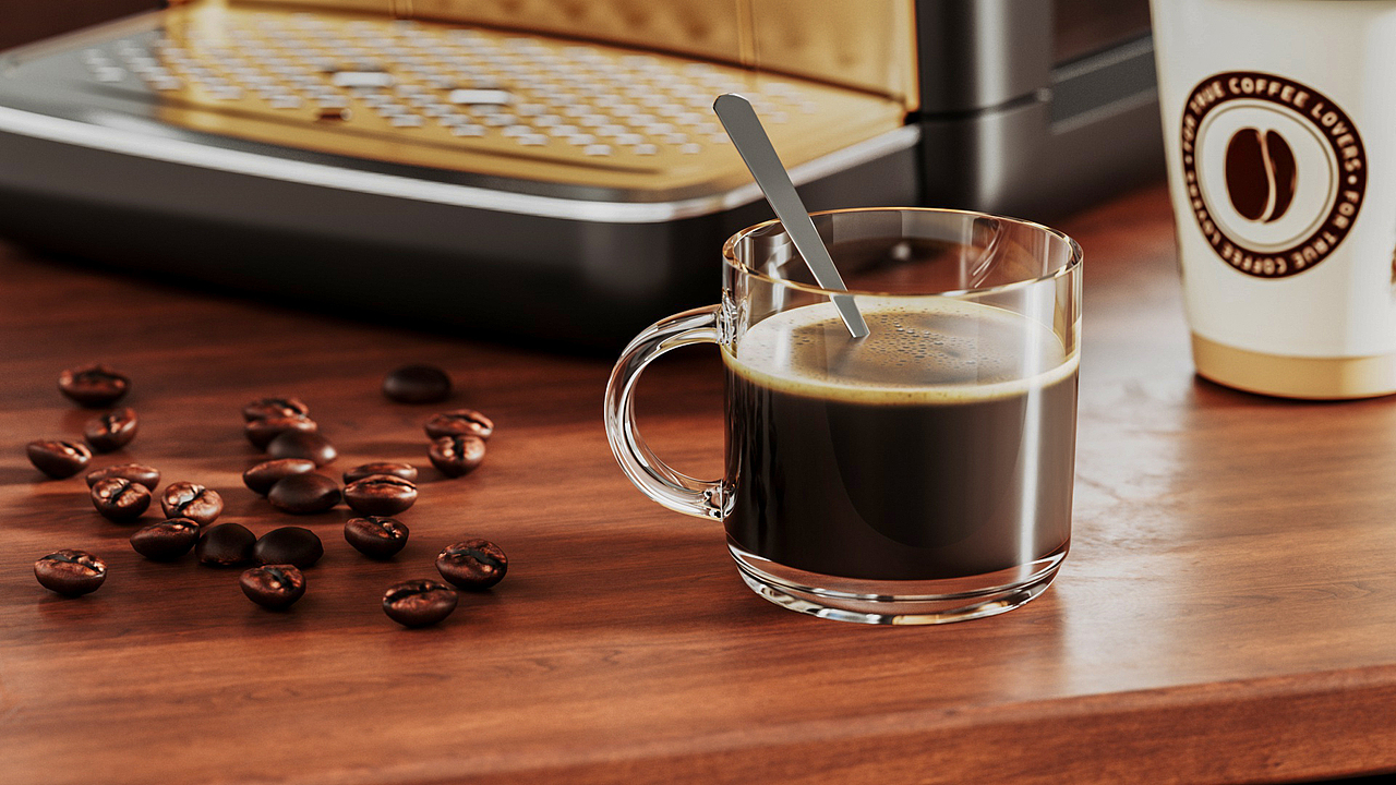 飞利浦咖啡机渲染