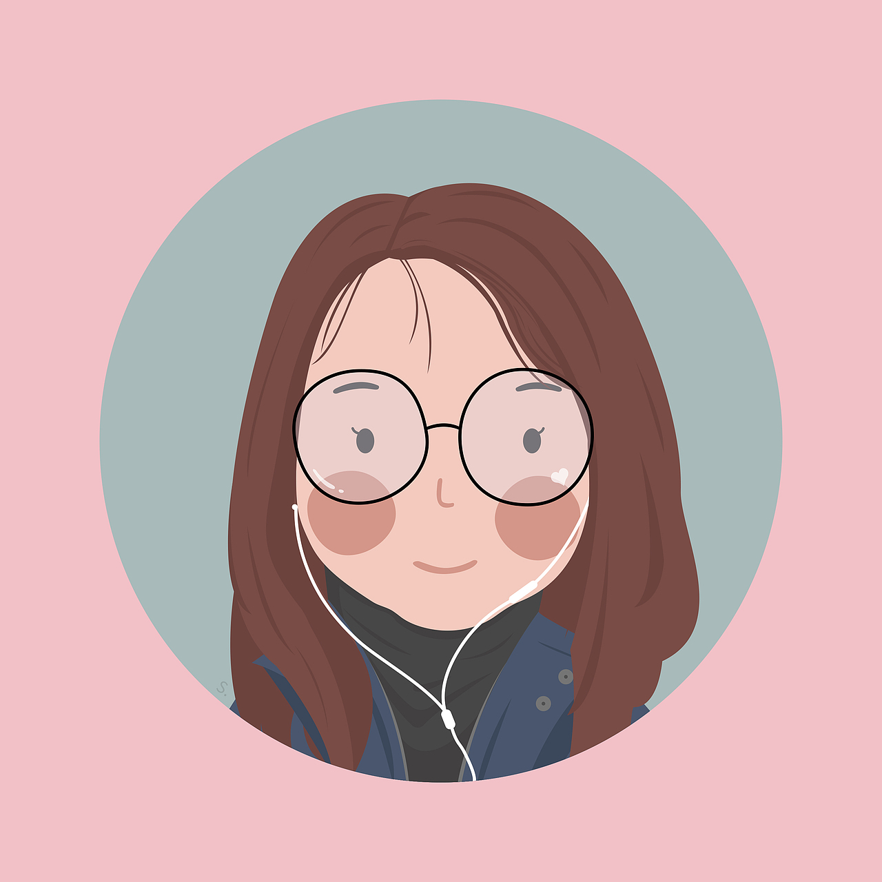 ai扁平风人像/头像绘制-风格1