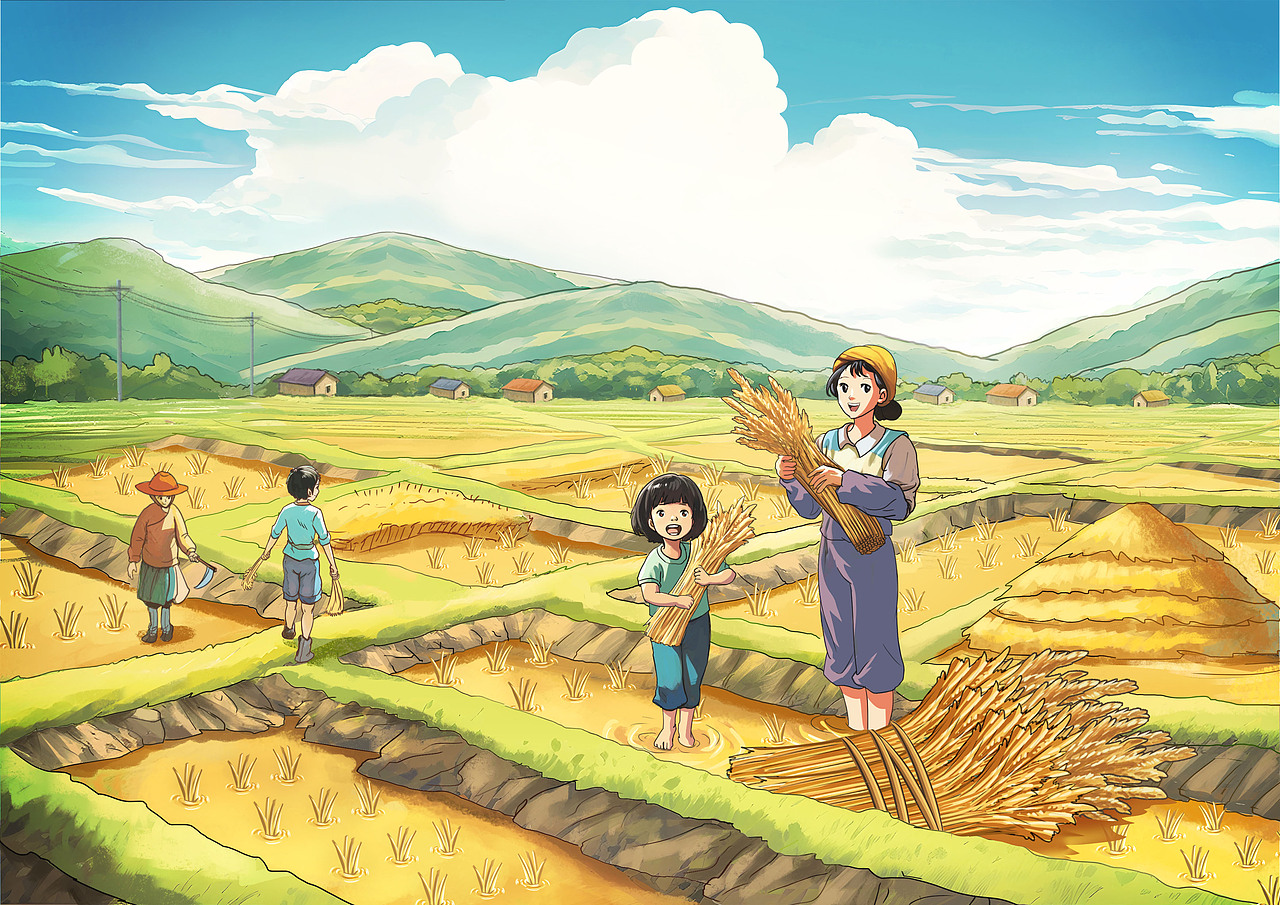 丰收时节（图ZMzUxODM2NTgw） - 商业插画 - 站酷设计师白魂小白_Spirit原创素材 - 站酷ZCOOL