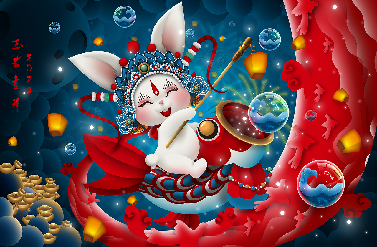 国潮 ip玉兔吉祥