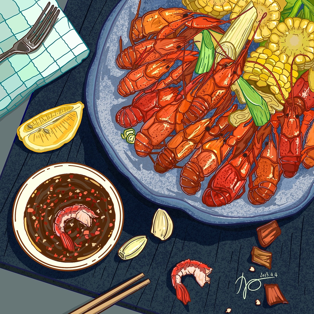 【2023下半年-2024年初美食插画作品合集分享】（图ZMzY5MjcxMTUy） - 艺术插画 - 站酷设计师加加加加一原创素材 - 站酷ZCOOL