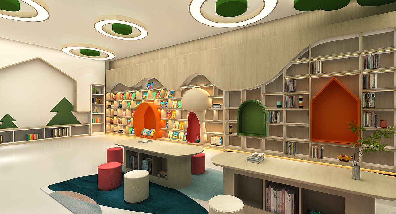 少儿阅读区设计3D效果图