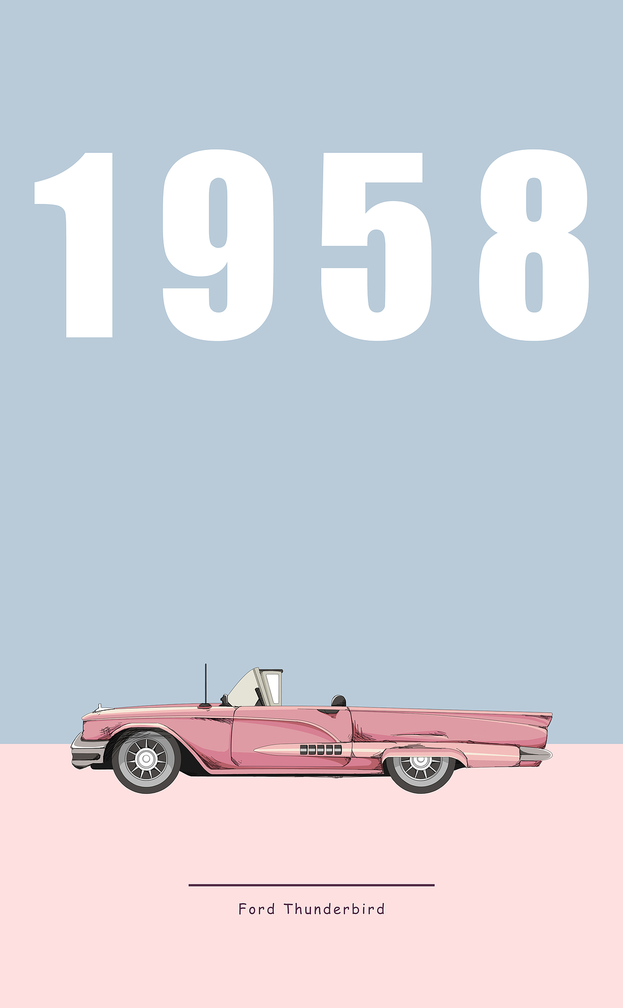 汽车海报手绘插画福特